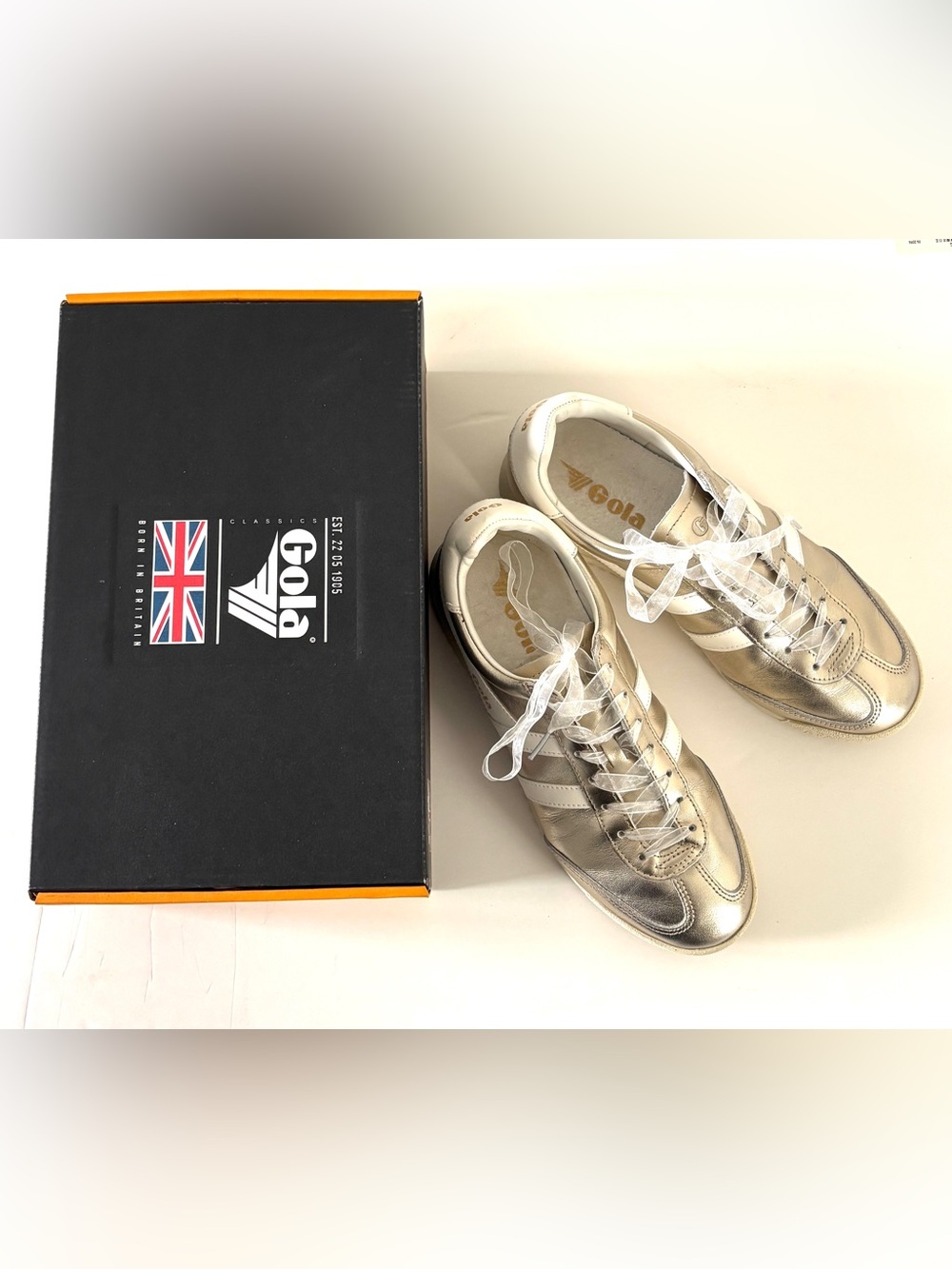 Anthropologie X Gola Torpedo Sneakers in Gold - Size 8 - Picture 4 of 6